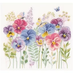 Vervaco Pansies and Grasses  - Aida Cross Stitch Kit