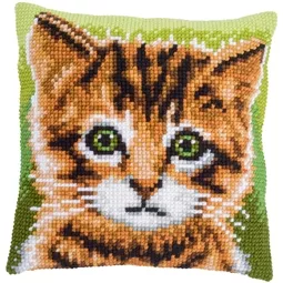 Green Eyed Kitten Cushion