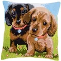 Image of Vervaco Dachshunds Cushion Cross Stitch Kit