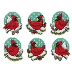 Design Works Crafts Cardinals Ornaments Christmas Cross Stitch Kit