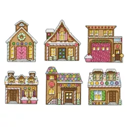 Design Works Crafts Gingerbread Houses Ornaments Christmas Cross Stitch Kit