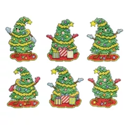 Design Works Crafts Dancing Trees Ornaments Christmas Cross Stitch Kit