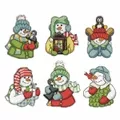 Image of Design Works Crafts Smiling Snowmen Christmas Cross Stitch Kit