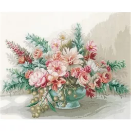 Lanarte Bouquet of Flowers Cross Stitch Kit