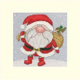Bothy Threads Jolly Santa Christmas Card Making Christmas Cross Stitch Kit
