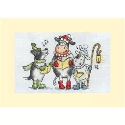 Bothy Threads Woof, Moo, Baa! Christmas Card Making Christmas Cross Stitch Kit