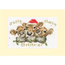 Bothy Threads Jolly Holly Christmas Card Making Christmas Cross Stitch Kit
