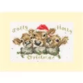 Image of Bothy Threads Jolly Holly Christmas Card Making Christmas Cross Stitch Kit