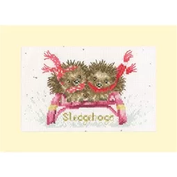 Bothy Threads Sledgehogs Christmas Card Making Christmas Cross Stitch Kit