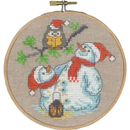 Permin Owl and Snowmen Christmas Cross Stitch Kit