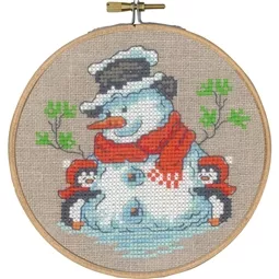 Permin Penguins and Snowman Christmas Cross Stitch Kit