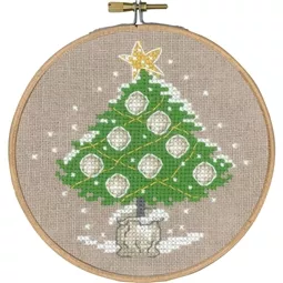 Permin Tree with Ornaments Christmas Cross Stitch Kit