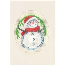 Permin Snowman Card Christmas Cross Stitch Kit