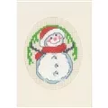 Image of Permin Snowman Card Christmas Cross Stitch Kit