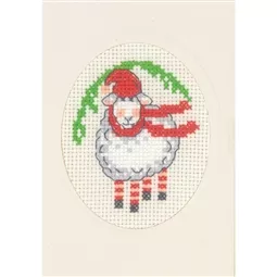 Permin Winter Sheep Card Christmas Cross Stitch Kit