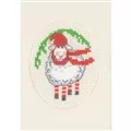 Image of Permin Winter Sheep Card Christmas Cross Stitch Kit