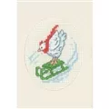 Image of Permin Chicken Sled Card Christmas Cross Stitch Kit