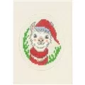 Image of Permin Winter Alpaca Card Christmas Cross Stitch Kit