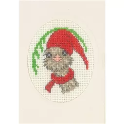 Permin Winter Ostrich Card Christmas Cross Stitch Kit