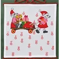 Image of Permin Roller Skate Mouse Advent Christmas Cross Stitch Kit