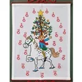 Image of Permin Pippi and Christmas Tree Advent Cross Stitch Kit