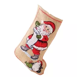 Permin Santa and Penguin Stocking Christmas Cross Stitch Kit