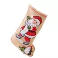 Image of Permin Santa and Penguin Stocking Christmas Cross Stitch Kit