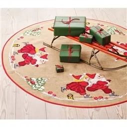 Permin Figure Skating Tree Skirt Christmas Cross Stitch Kit