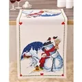 Image of Permin Snowman Hug Runner Christmas Cross Stitch Kit