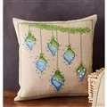 Image of Permin Christmas Baubles Cushion Cross Stitch Kit