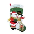 Image of Design Works Crafts Caroling Friends Stocking Christmas Craft Kit