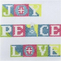 Trimits Joy Peace and Love Christmas Cross Stitch Kit