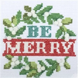 Trimits Be Merry Wreath Christmas Cross Stitch Kit