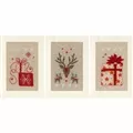 Image of Vervaco Gift and Reindeer Cards - Set of 3 Christmas Cross Stitch Kit