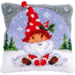 Vervaco Gnome Latch Hook Latch Hook Christmas Cushion Kit