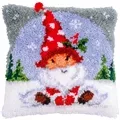 Image of Vervaco Gnome Latch Hook Latch Hook Christmas Cushion Kit