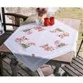 Image of Vervaco Gnome and Reindeer Tablecloth Christmas Cross Stitch Kit