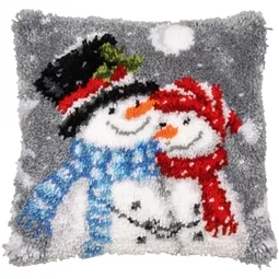 Vervaco Snowmen Latch Hook Latch Hook Christmas Cushion Kit