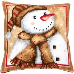 Vervaco Snowman Cushion Christmas Cross Stitch Kit