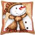 Image of Vervaco Snowman Cushion Christmas Cross Stitch Kit