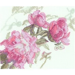 Aine Peonies - Whisper Cross Stitch Kit