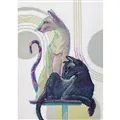 Image of Aine Mystical Cats Cross Stitch Kit