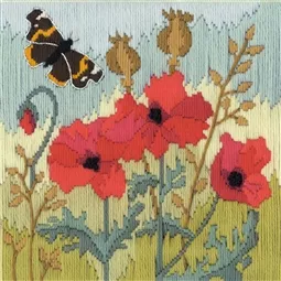 Bothy Threads Red Poppies Long Stitch Kit