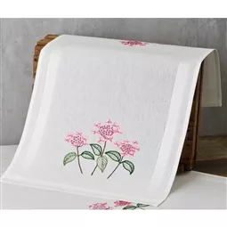 Permin Light Pink Hydrangea Runner Embroidery Kit