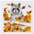 Image of Permin Raccoon Cross Stitch Kit