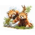 Image of RIOLIS Red Panda Cubs Cross Stitch Kit