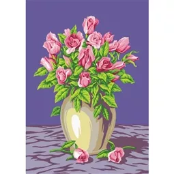 Gobelin-L Vase of Pink Roses Tapestry Canvases