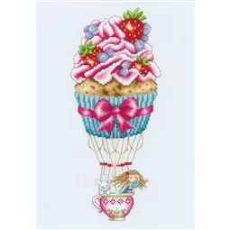 Vervaco Cupcake Balloon Cross Stitch Kit