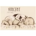 Image of Vervaco Baby and Dog Birth Sampler Cross Stitch Kit