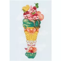 Vervaco Ice Cream Balloon Cross Stitch Kit